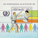 GVINEJA BISSAU 1985 LETO OTROKA ŠPORT ** Mi 896 (B267) ** blok (19)