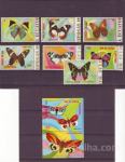 GVINEJA, ekvator.- METULJI - serija 7 znamk+ blok** - (msmk)