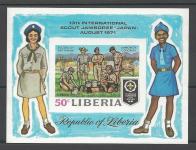 LIBERIJA 1971 SKAVTI JAMBOREE ** Mi 800 (BL 56) ** blok (nezobčan)