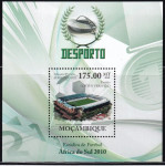MOZAMBIK 2010 NOGOMET STADION ŠPORT ** Mi BL 317 ** blok (12)