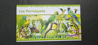 papige, ptice - Burkina Faso 2023 - blok 2 znamk, žigosan (Rafl01)