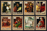RUANDA 1973 LETO NKJIGE UMETNOST SLIKARSTVO ** Mi 549/556 serija (17)