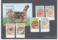 SAHARA, A.P. - MAČKE - serija 6 znamk+ blok** - (msmk)
