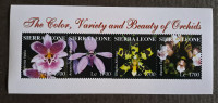 Sierra Leone -  flora, cvetje, rože, blok, orhideje