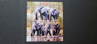 sloni - Čad 2011 - blok 6 znamk, žigosan (Rafl01)
