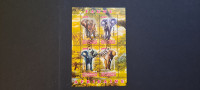 sloni - Kongo 2012 - blok 4 znamk, žigosan (Rafl01)