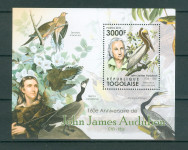 Togo 2011 ptice ornitolog J. J. Audobon blok MNH**