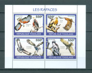 Togo 2011 ptice ujede serija v bloku MNH**