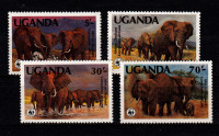 UGANDA 1983 - WWF sloni, kompletna serija, čista