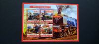 vlaki, lokomotive - Burkina Faso 2019 - blok 4 znamk, žigosan (Rafl01)