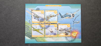 vojaška letala (II) - Madagaskar 2020 - blok 5 znamk, žigosan (Rafl01)
