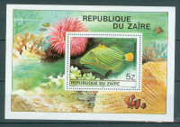Zaire 1980 fauna ribe blok 38 MNH**