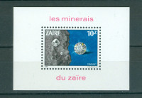 Zaire 1983 minerali diamant blok MNH** 5% Michela