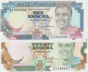Bank.10,20 KWACHA P31b,P32b (ZAMBIJA ZAMBIA)1989.UNC