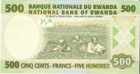 Bank.500 FRANCS P-34a (RWANDA RUANDA)2008,UNC
