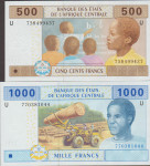 BANK.500,1000 FRANCS P206Ue,P207Ue KAMERUN U(CENT. AFR.ZVEZA)2017.UNC