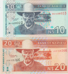 BANKOVEC 10-2001,20-2002 DOLLARS P4b,P6a (NAMIBIJA) UNC