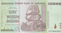 BANKOVEC 50000000000000 (50 TRILLION) DOLLARS P90a (ZIMBABWE) 2008,UNC