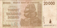 BANKOVEC   20 000 dollars 2008  Zimbabwe