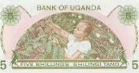 BANKOVEC 5 SHILLNGS,P15a (UGANDA) 1982.UNC