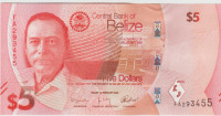 BANKOVEC 5 DOLLARS P-74 (BELIZE) 2025.UNC