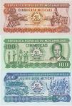 BANKOVEC 50,500-1986,100-1989 METICAIS (MOZAMBIK MOCAMBIQUE) UNC
