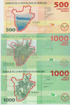 BANKOVEC 500,1000-2015,1000-2021 FRANCS P50a,P51a,P51b (BURUNDI) UNC