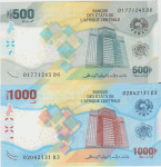 BANKOVEC 500,1000 FRANCS P700,P701(CENTRAL. AFRIŠKA REPUBLIKA)2020.UNC