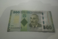 BANKOVEC TANZANIJA 500 SCHILING 2010 UNC
