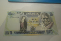 Bankovec Zambija 10 kwacha 1986  UNC