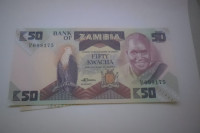 Bankovec Zambija 50 kwacha 1987   UNC