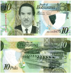 BOCVANA 10 pula 2018, UNC ,  POLIMER