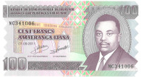 Burundi 100 Francs, letnik 2011 aUNC