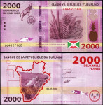 Burundi 2.000 frankov / 2000 francs 2018 UNC