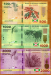 BURUNDI, 500, 1.000, 2.000 frankov 2018/2021 UNC