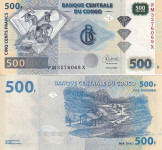 CONGO 500 francs 2022 UNC