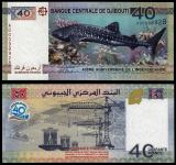 Djibouti 40 francs / 40 frankov  spominski bankovec UNC
