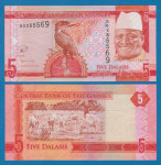 GAMBIJA 5 dalasi 2015 UNC ptice, živali