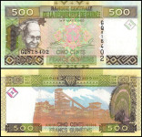 GVINEJA, 500 frankov, 2017 , UNC