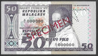 MADAGASKAR 100 francs / 100 frankov 1974 "SPECIMEN"  UNC