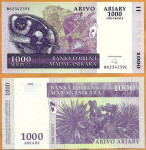 MADAGASKAR - 1000 ariary / 5000 francs, 2004, UNC
