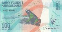 Madagaskar, bankovec, 100 ariarijev, žaba