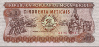 Mozambik 50 meticais 1986 UNC  - vojaki, tanki