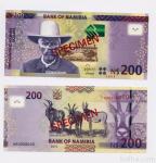 NAMIBIJA, 200 dolarjev 2015, SPECIMEN - UNC
