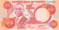 NIGERIJA 10 NAIRA 1984-2000 P-25d  UNC