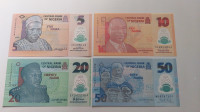 Nigerija LOT: 4 bankovci 5 10 20 50 naira polimer UNC