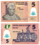 NIGERIJA 5 naira 2018 UNC polymer