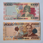 Sierra Leone 1000 in 2000 leones 2010 AU UNC