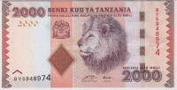 TANZANIJA 2.000 šilingov 2010 UNC  , lev