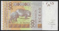 TOGO, 500 frankov iz leta 2012, UNC